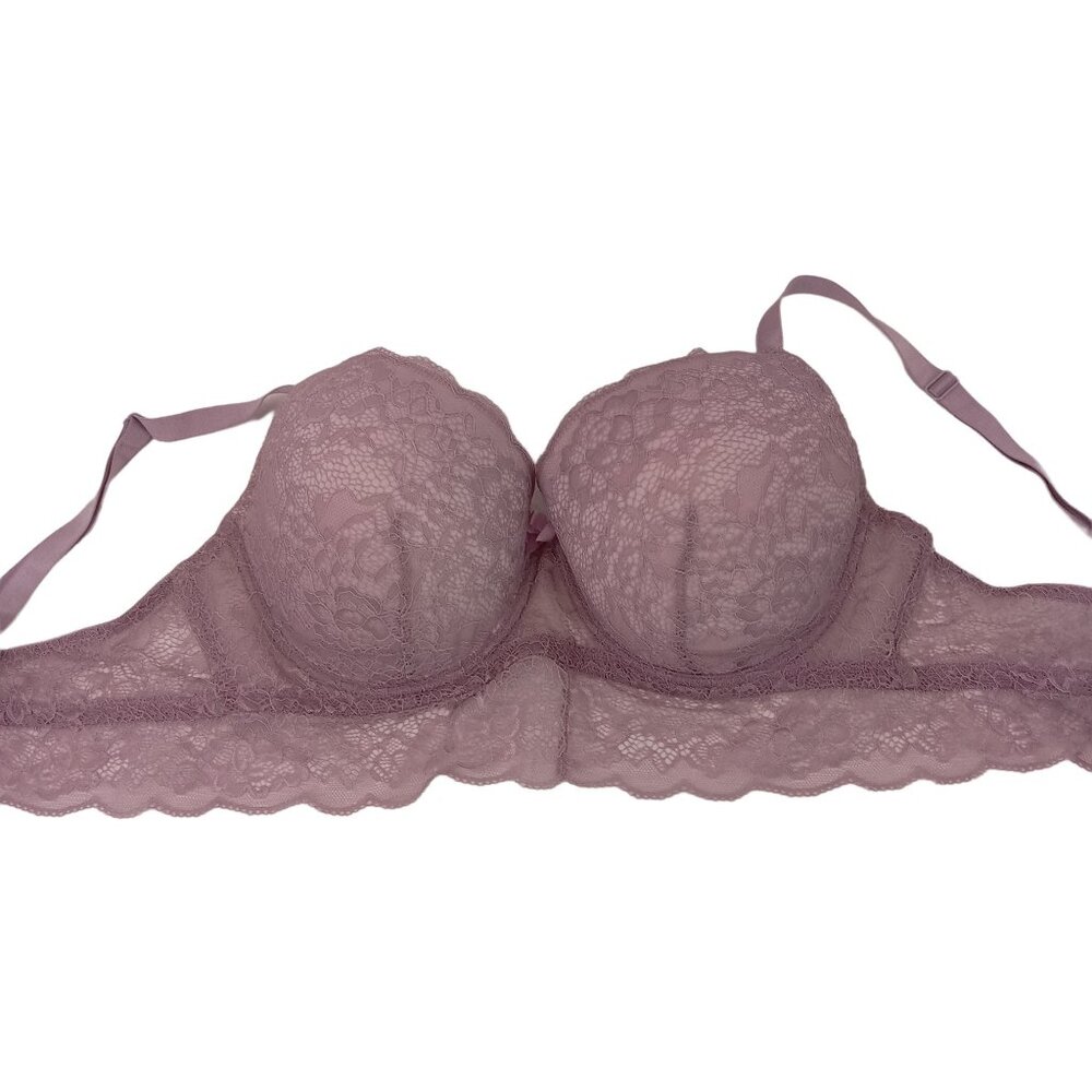 Body Culture Bra Purple 42D 42 D Lace Band Molded Lined Cups Underwire - Picture 8 of 9